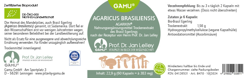 Bio Mandelpilz Extrakt / Agaricus brasiliensis